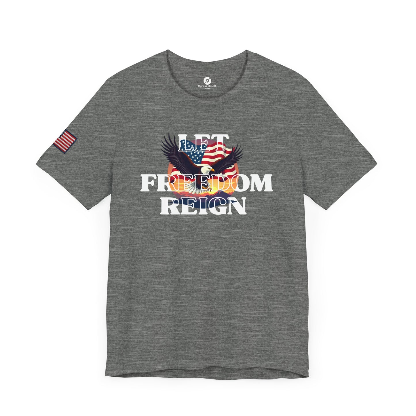 Freedom Reign Unisex Short Sleeve Tee - Patriotic Eagle Design