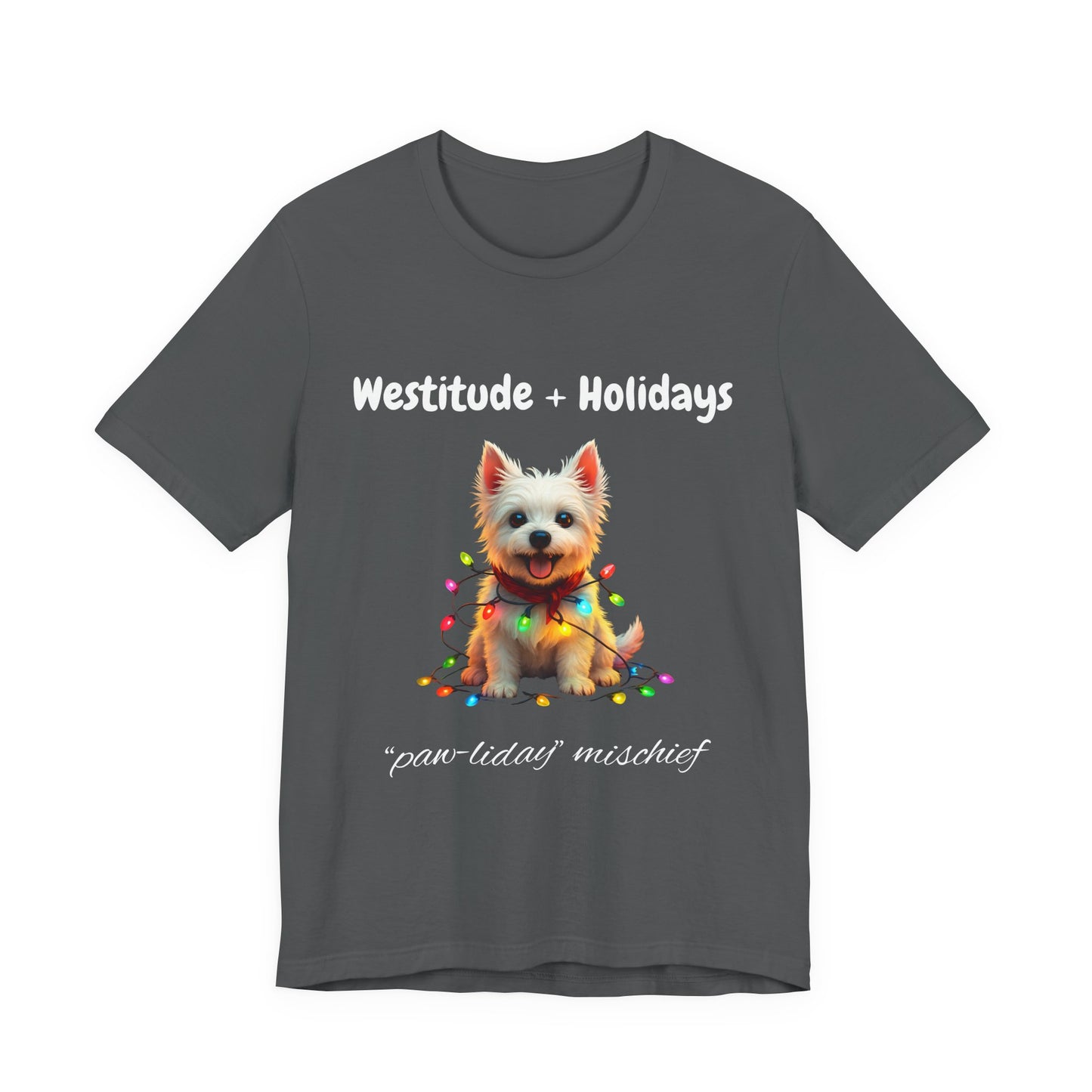 Festive Dog-Themed T-Shirt, Unisex Short Sleeve Tee for Pet Lovers, Perfect for Holiday Parties, Gift for Dog Owners, Christmas Apparel