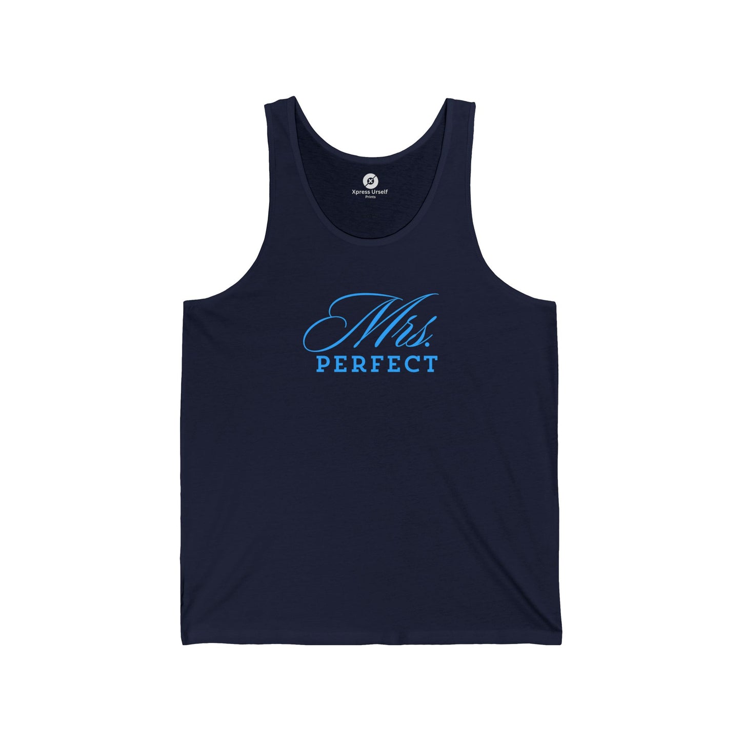 Mrs. Perfect Micro Rib Racer Tank Top, Flattering Summer Crop Top, Casual Daily Wear, Gift for Bridesmaids, Cute Workout Gear