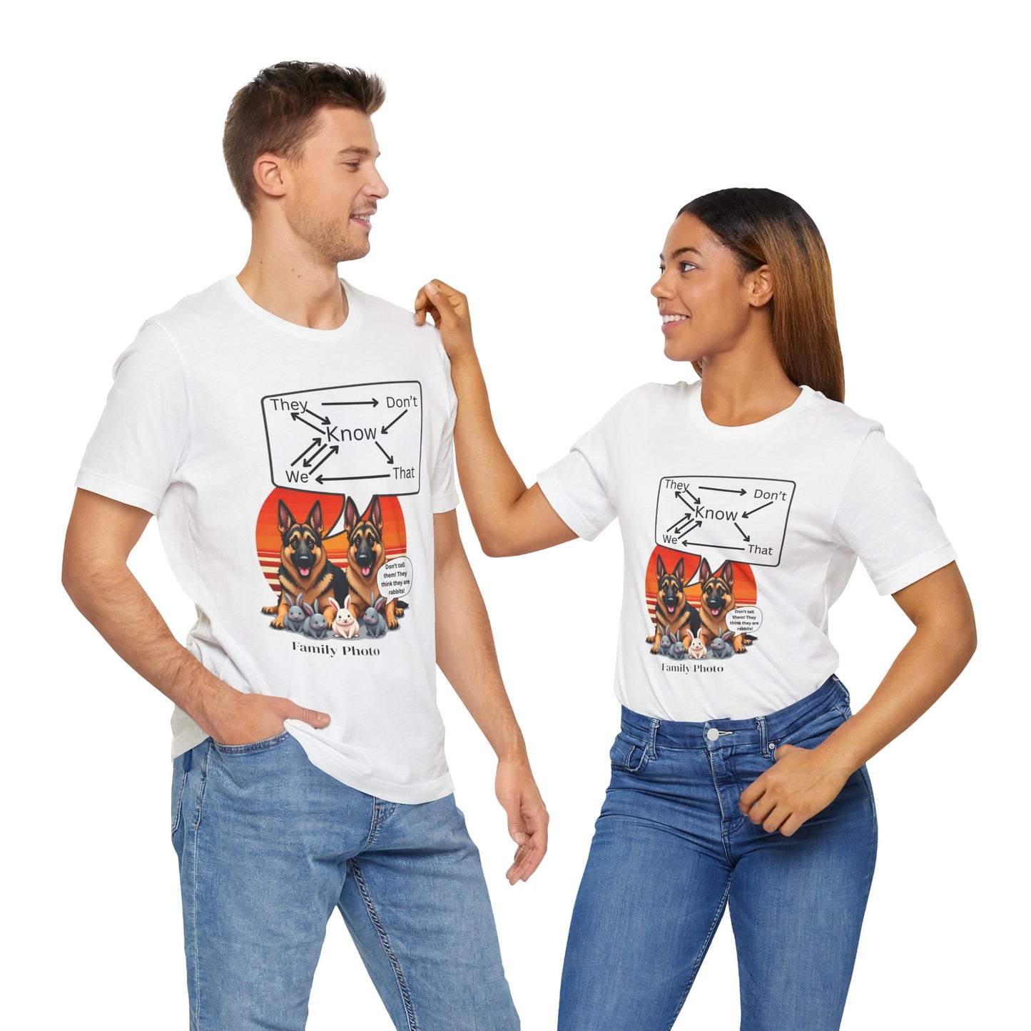 Funny Family Photo Dog Tee | Unisex Jersey Short Sleeve Shirt