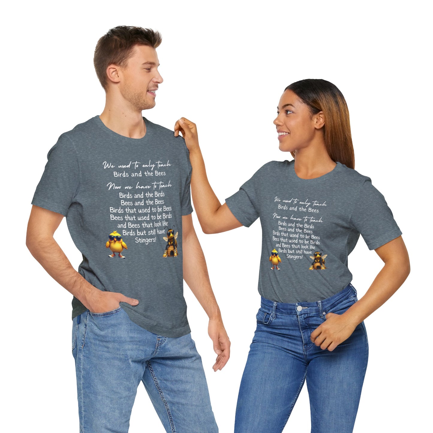 Funny Birds and Bees Tee - Unisex Short Sleeve T-Shirt, Parenting Humor Shirt, Educational Gift, Adult Humor, Nature Lover Tee