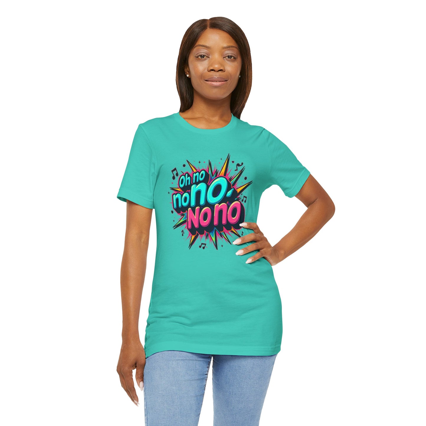 Fun Graphic Tee - 'Oh No' Music Inspired Unisex Jersey Short Sleeve Shirt