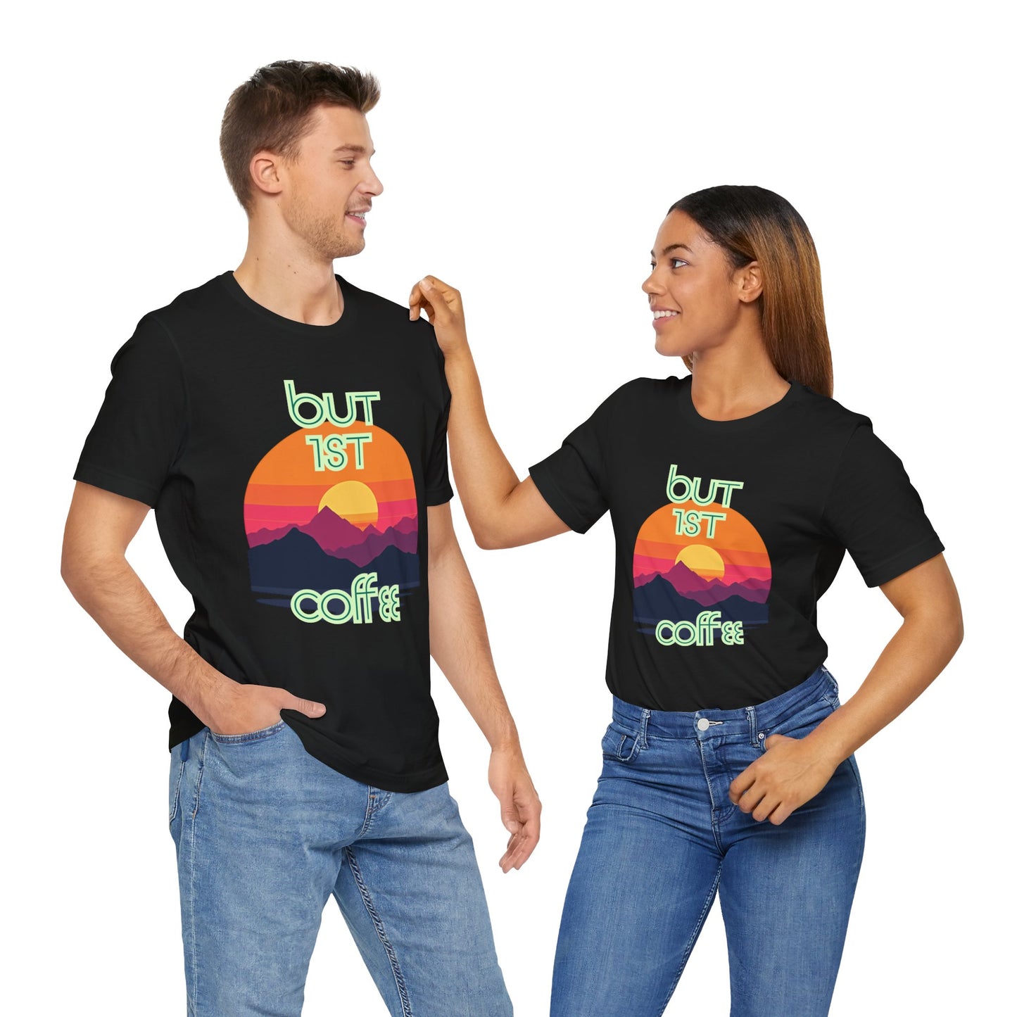 But First Coffee Unisex Jersey Tee - Fun Graphic Tee for Coffee Lovers