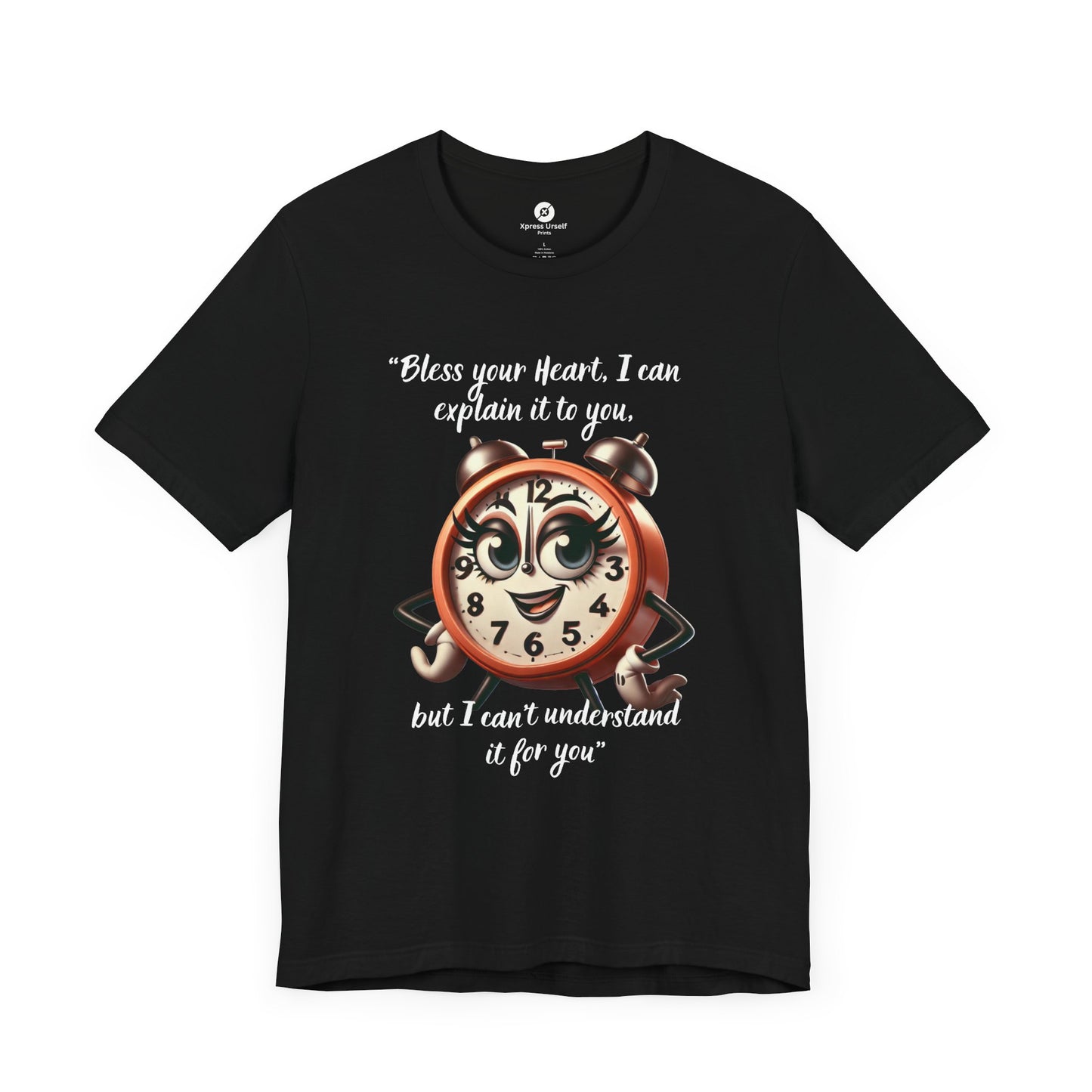 Quirky Clock Graphic Tee - "Bless Your Heart" Quote