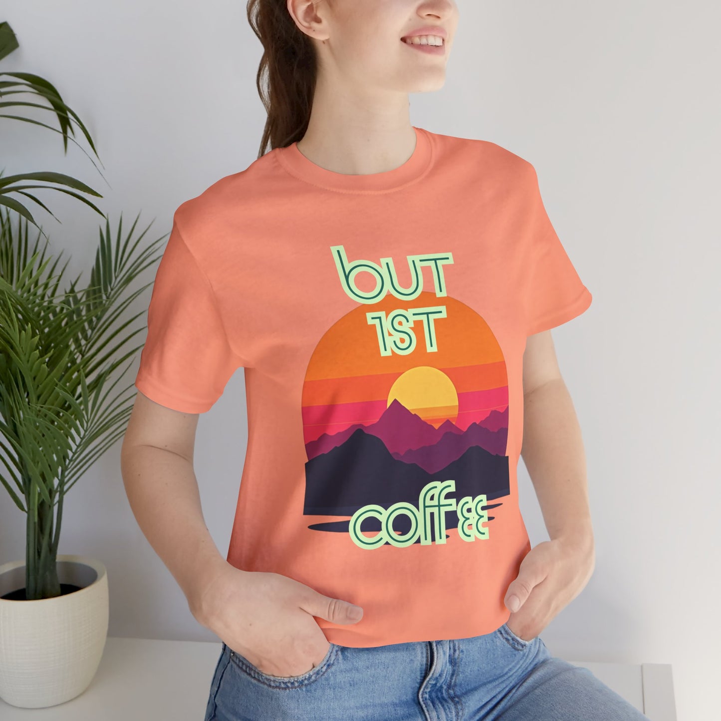 But First Coffee Unisex Jersey Tee - Fun Graphic Tee for Coffee Lovers