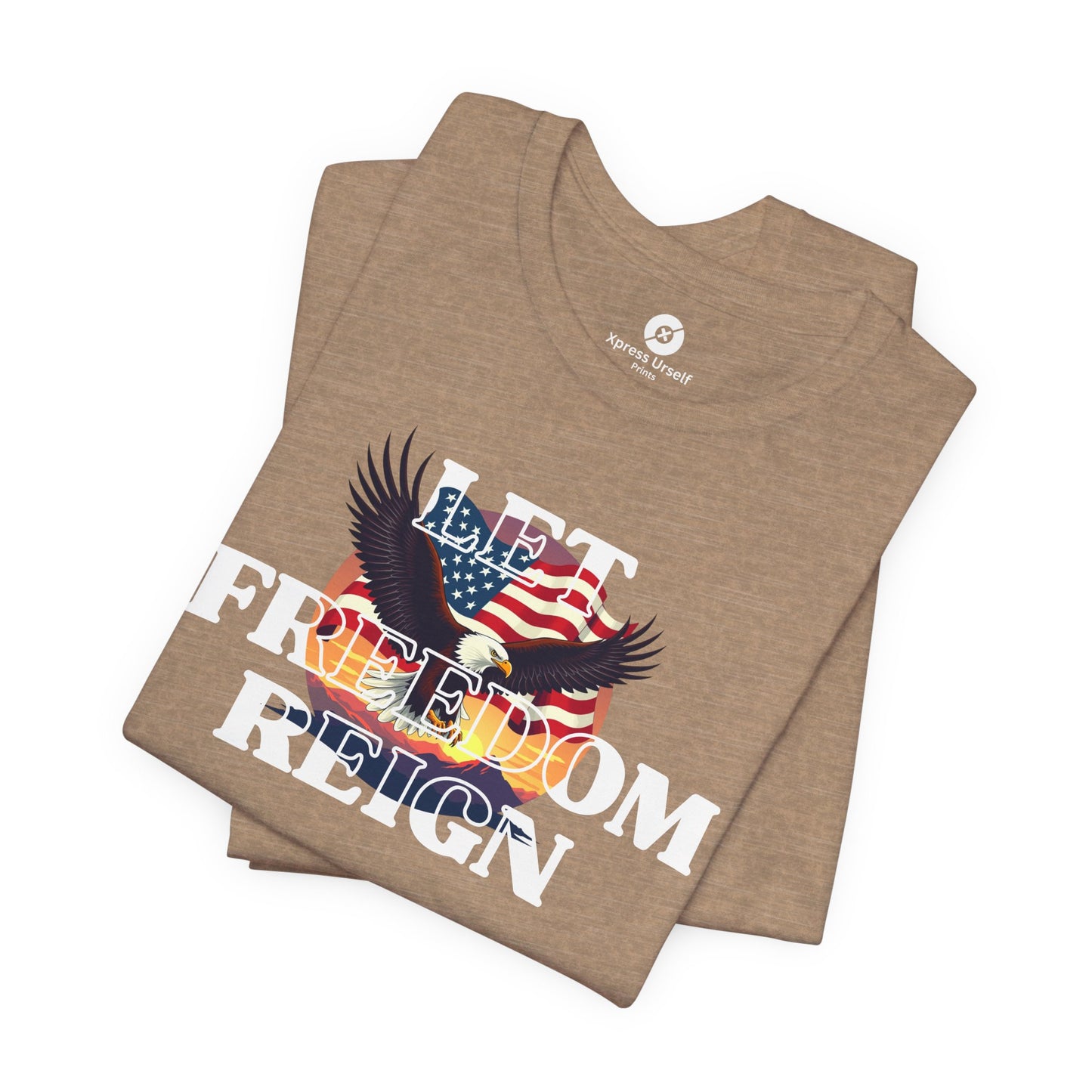 Freedom Reign Unisex Short Sleeve Tee - Patriotic Eagle Design