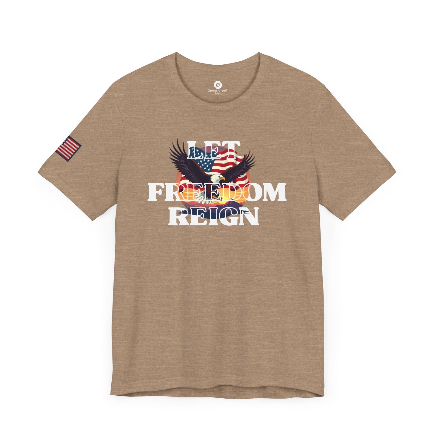 Freedom Reign Unisex Short Sleeve Tee - Patriotic Eagle Design