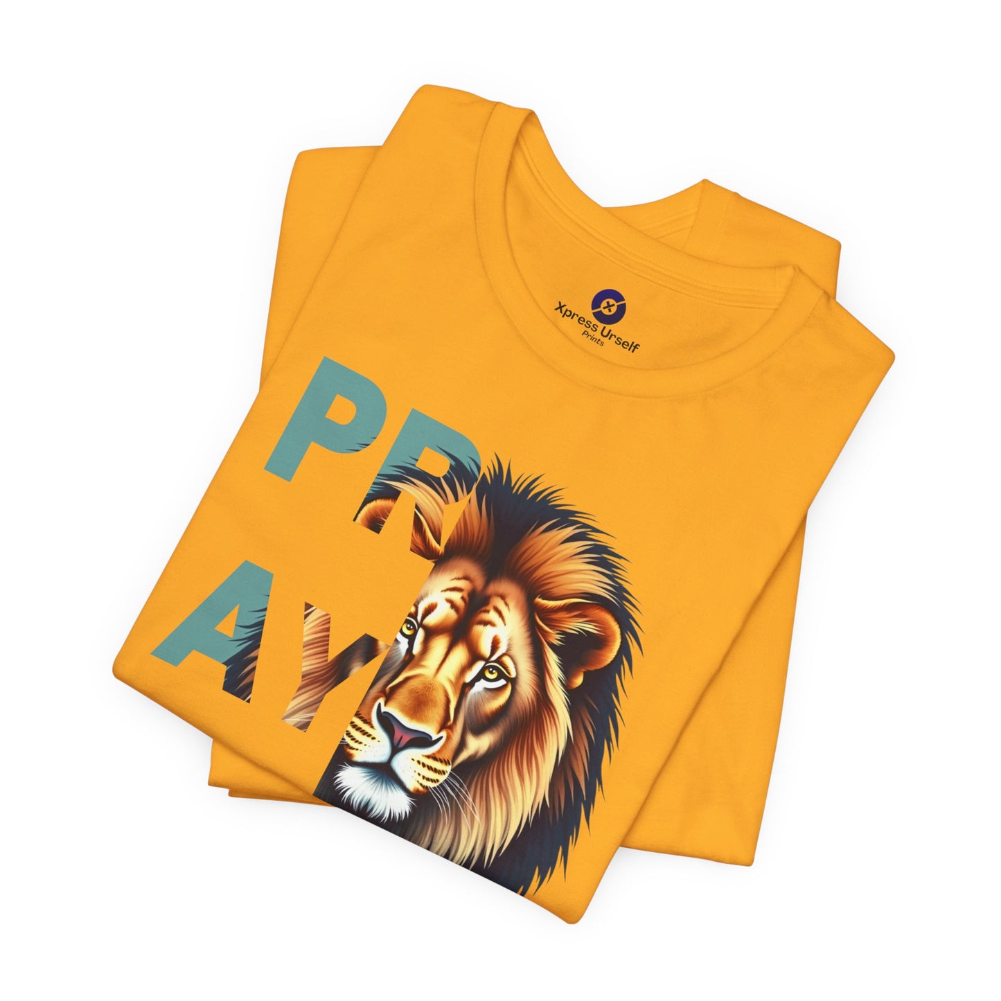 Prayer Lion Unisex Jersey Tee - Faith & Strength Shirt