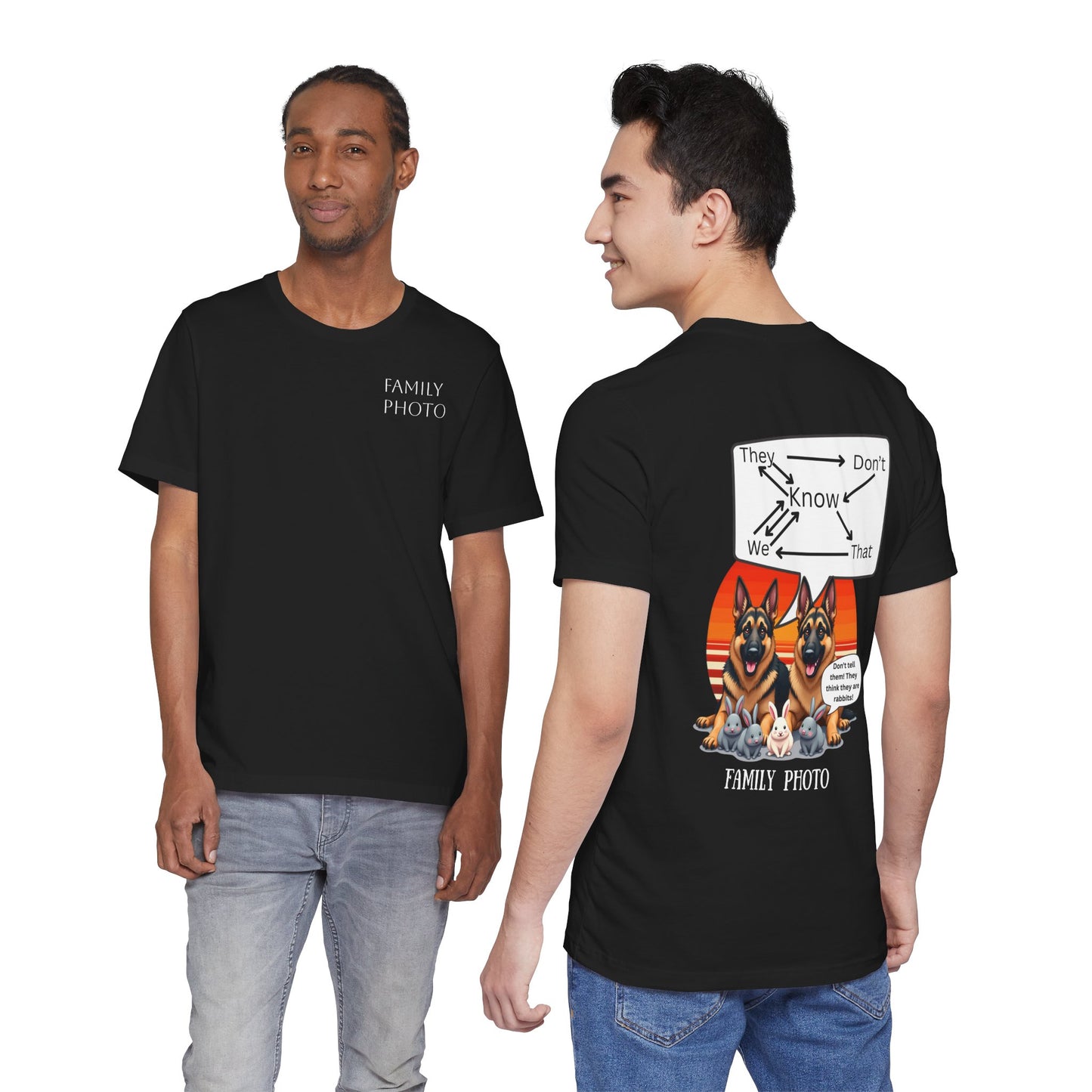 Funny Family Photo Dog Tee | Unisex Jersey Short Sleeve Shirt