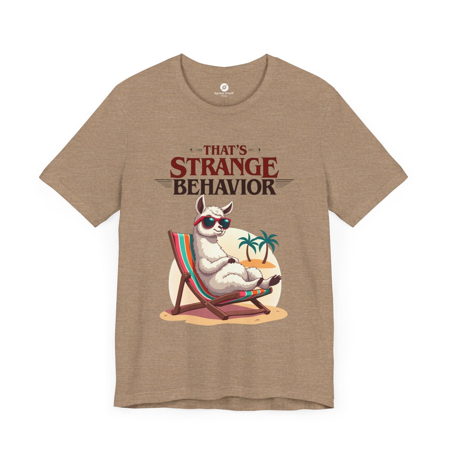 Funny Llama Graphic Tee - "That's Strange Behavior" Unisex Jersey T-Shirt
