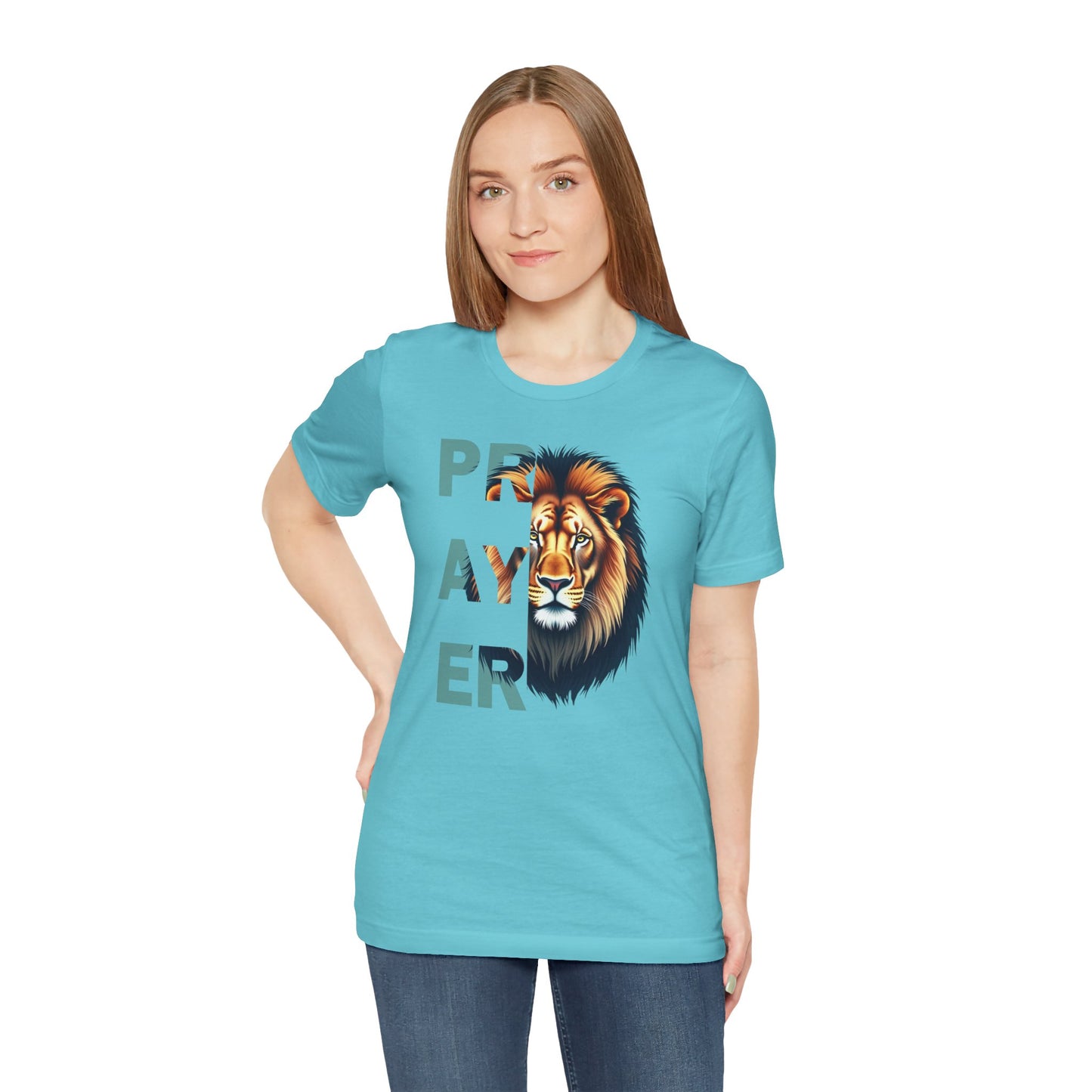 Prayer Lion Unisex Jersey Tee - Faith & Strength Shirt