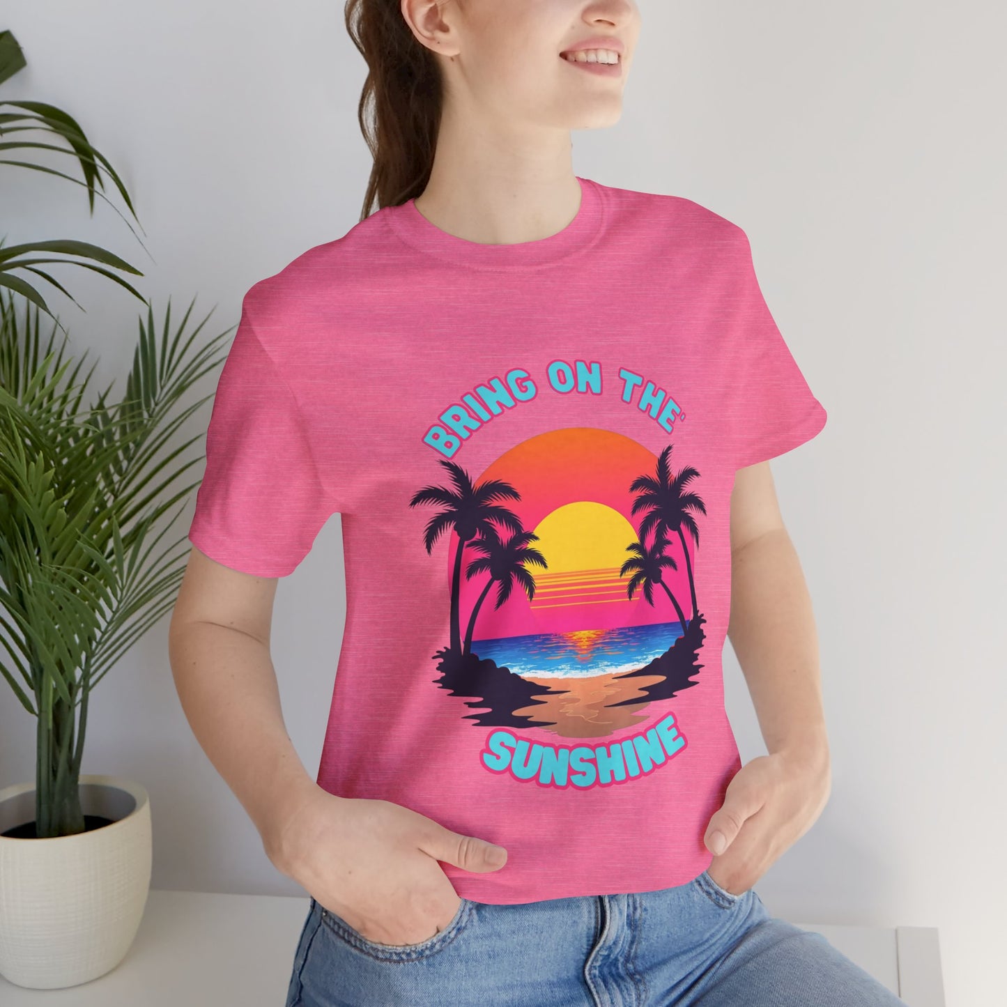 Unisex Jersey Tee - 'Bring on the Sunshine' Tropical Vibe