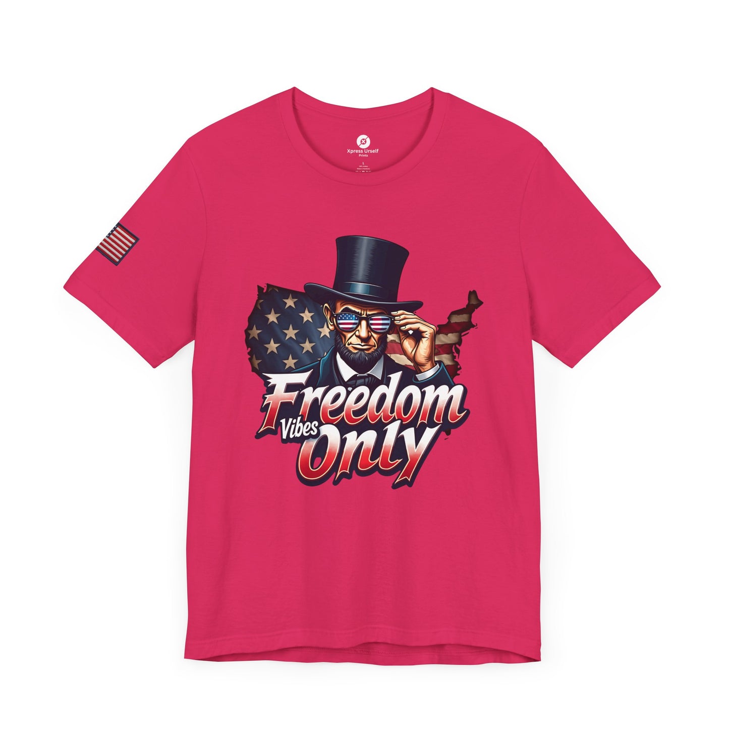Freedom Vibes Only Unisex Short Sleeve Tee - Patriotic Graphic T-Shirt
