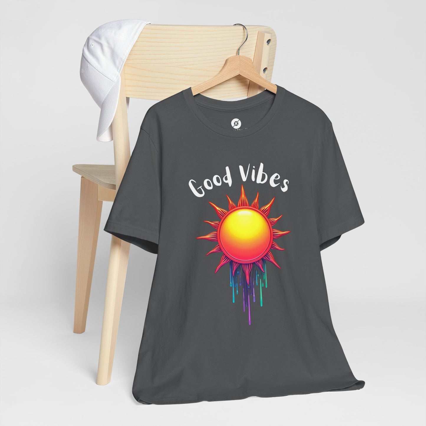 Good Vibes Unisex Short Sleeve Tee - Colorful Sun Design
