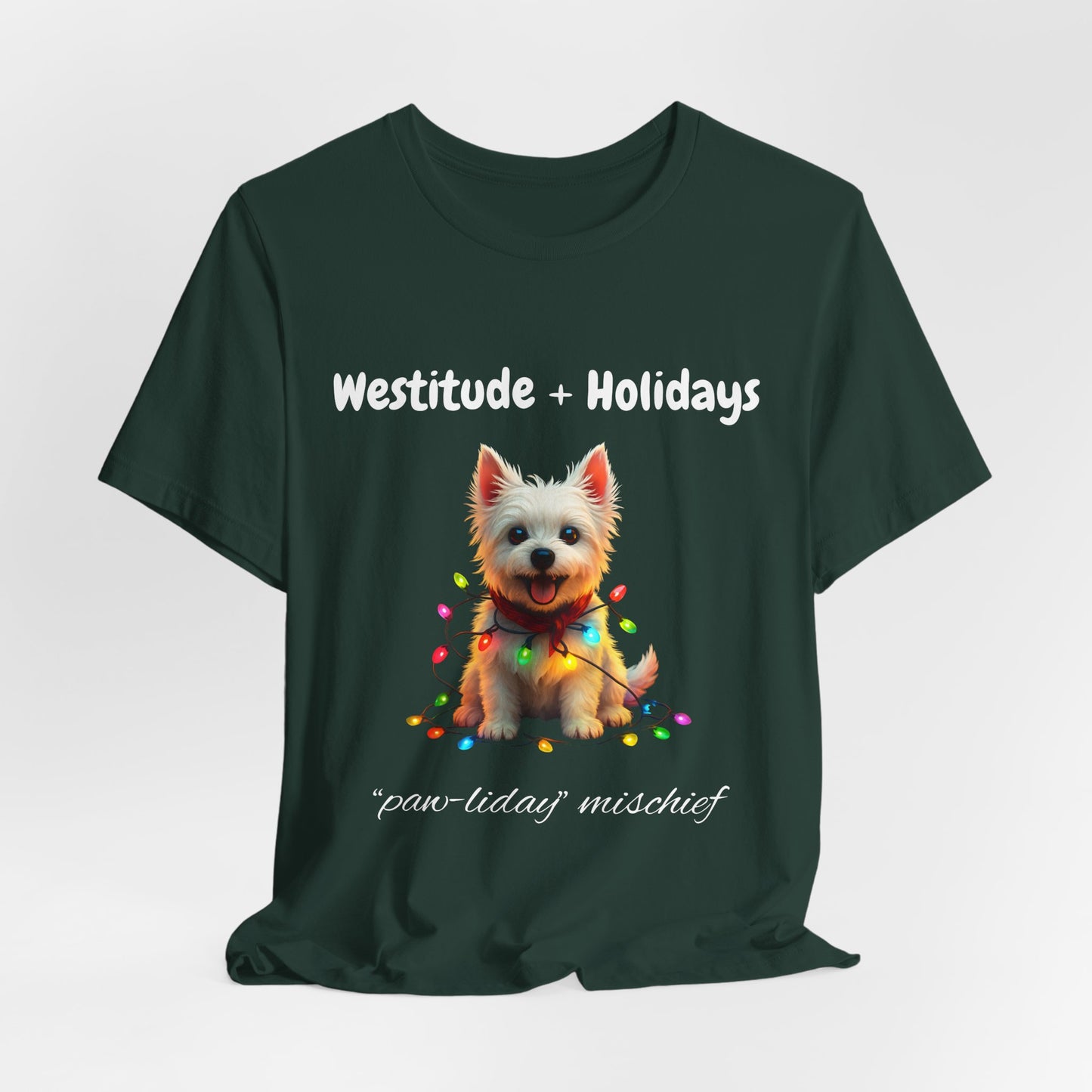 Festive Dog-Themed T-Shirt, Unisex Short Sleeve Tee for Pet Lovers, Perfect for Holiday Parties, Gift for Dog Owners, Christmas Apparel