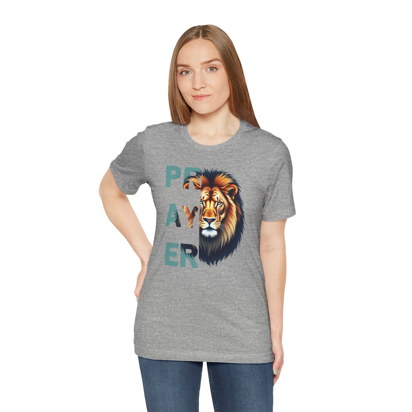 Prayer Lion Unisex Jersey Tee - Faith & Strength Shirt