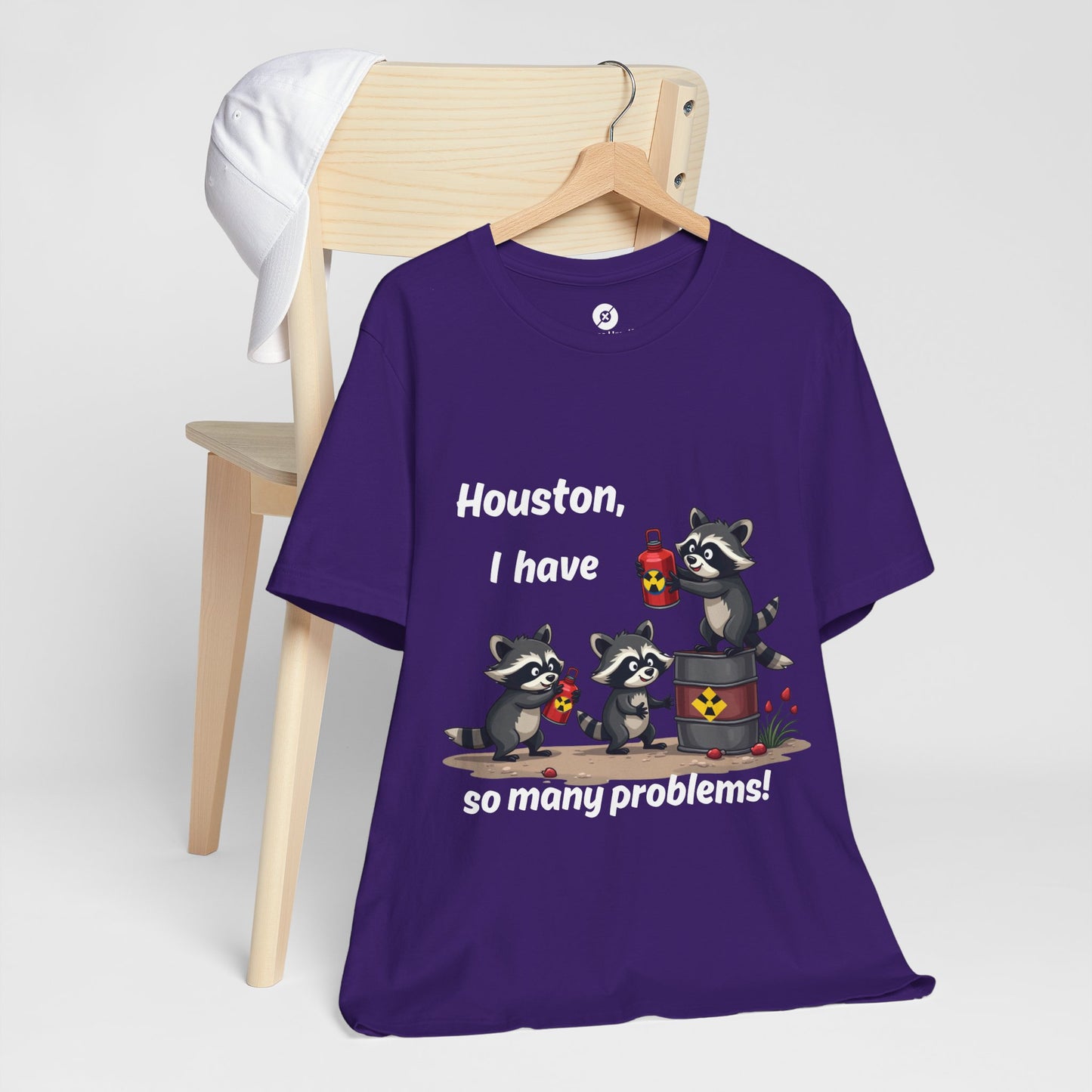 Funny Raccoon Tee - "Houston, I Have So Many Problems!" Unisex Jersey Short Sleeve Shirt