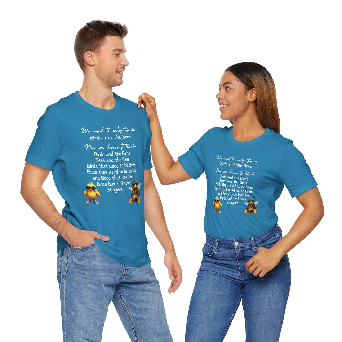Funny Birds and Bees Tee - Unisex Short Sleeve T-Shirt, Parenting Humor Shirt, Educational Gift, Adult Humor, Nature Lover Tee