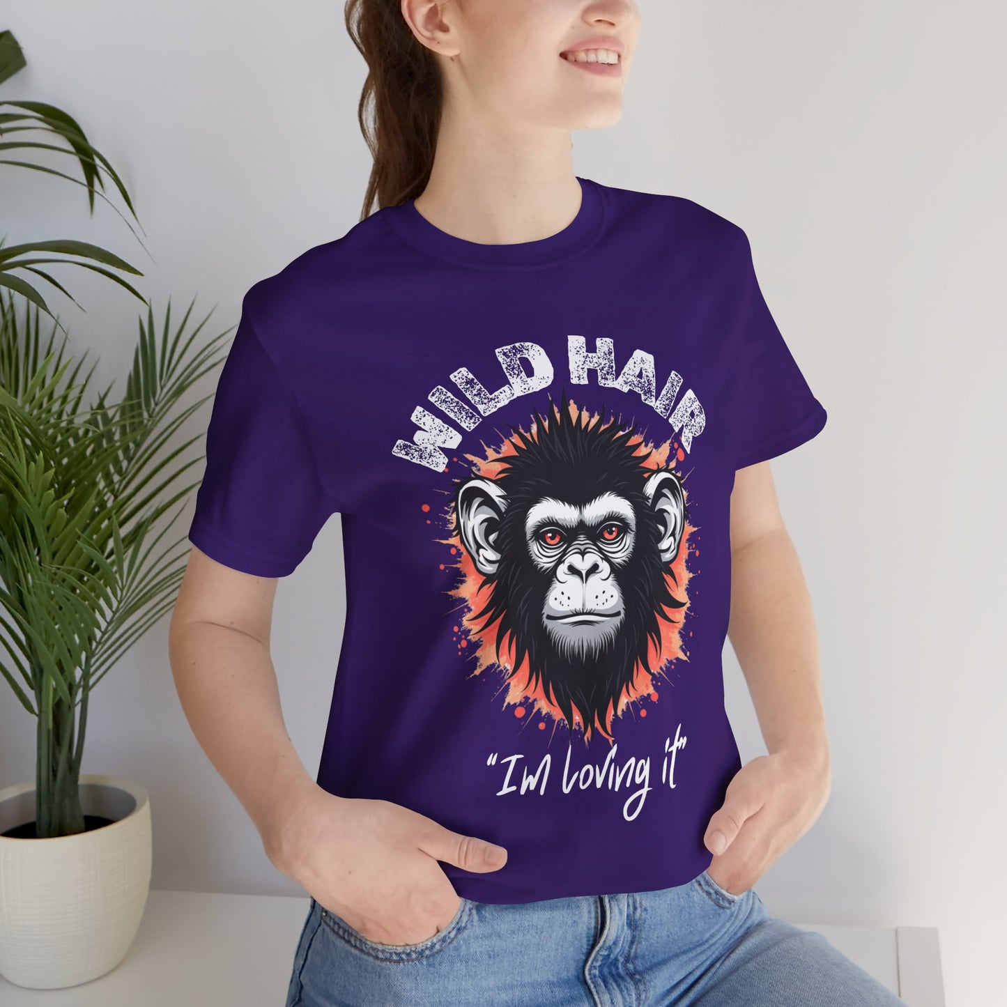 Wild Hair Gorilla Unisex Short Sleeve Tee | Fun Graphic Shirt for Casual Wear
