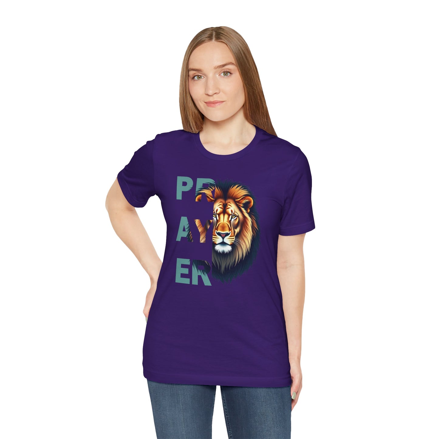 Prayer Lion Unisex Jersey Tee - Faith & Strength Shirt