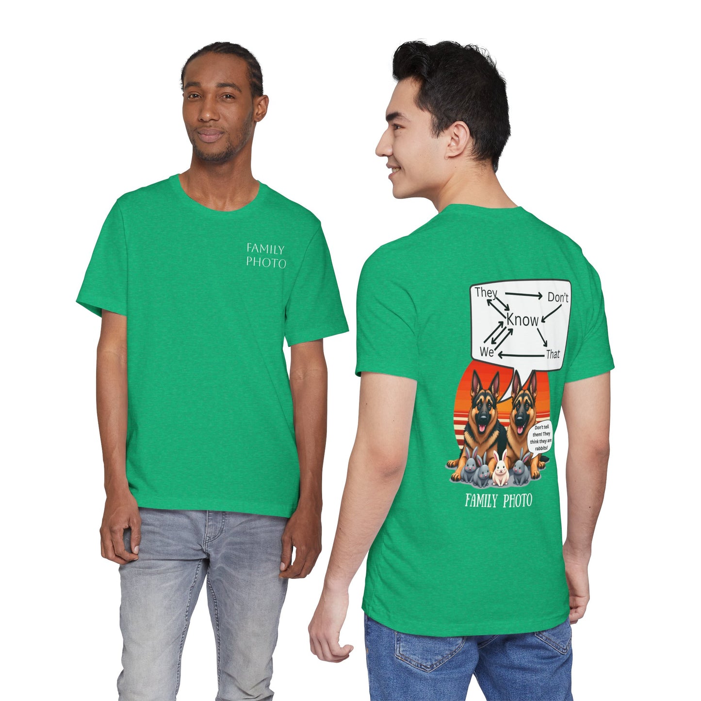 Funny Family Photo Dog Tee | Unisex Jersey Short Sleeve Shirt