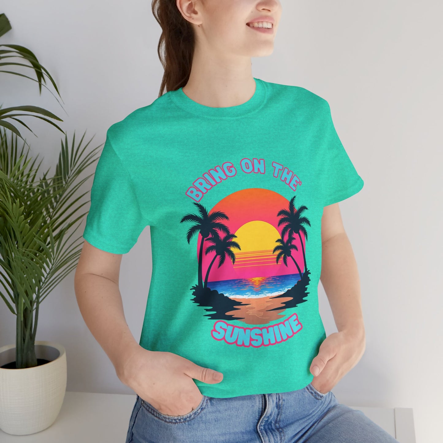 Unisex Jersey Tee - 'Bring on the Sunshine' Tropical Vibe